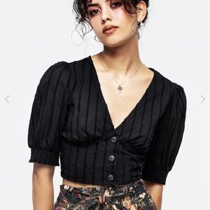 Disturbia Verity Puff Sleeve Crop Top